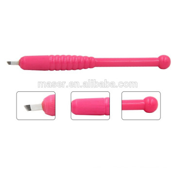 Wholesale price disposable microblading pen with blades, pink microblading hand tools for eyebrow embroidery makeup